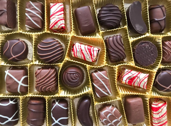 Närbild Diverse Chokladpraliner — Stockfoto