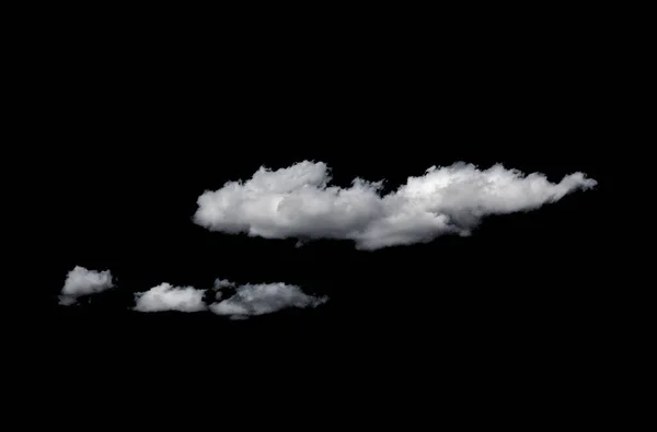 Weiße Wolke Isoliert Auf Schwarzem Hintergrund — Stockfoto