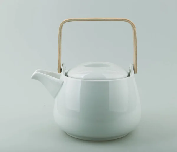 Tea Kettle Közelkép Fehér Háttér — Stock Fotó