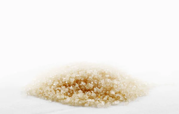 Cristales Azúcar Marrón Fondo Blanco —  Fotos de Stock