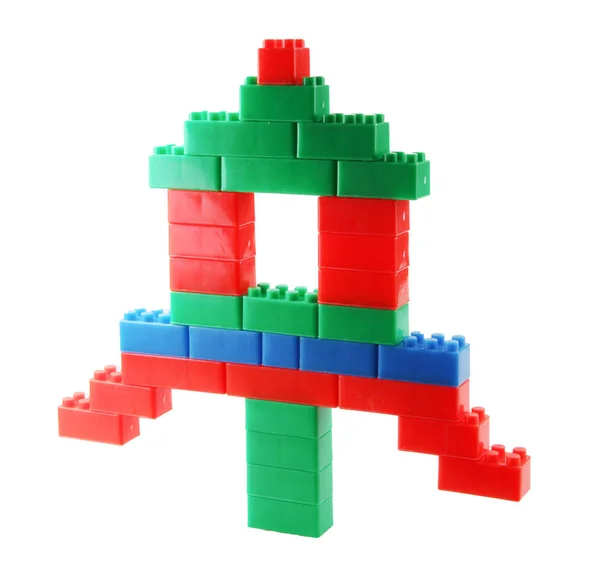 Пластикові Будівельні Блоки Іграшки Ізольовані Білому Тлі — стокове фото