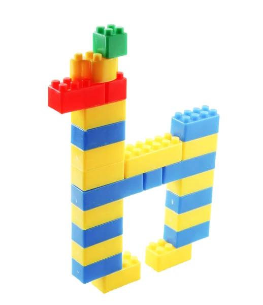 Пластикові Будівельні Блоки Іграшки Ізольовані Білому Тлі — стокове фото