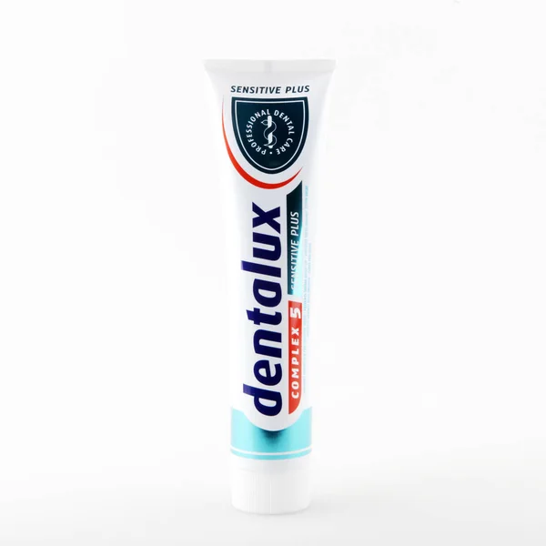 Pomorie Bulgaria December 2019 Dentalux Complex Toothpaste Sensitive 125Ml — Stock Photo, Image