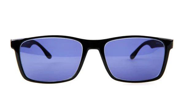 Close Van Zwarte Zonnebrillen Tegen Witte Achtergrond — Stockfoto