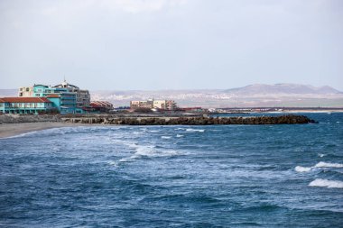 Pomorie, Bulgaristan - 31 Aralık 2019: Pomorie, Bulgaristan 'ın güneydoğusunda yer alan ve Bulgaristan' ın Karadeniz kıyısındaki Burgaz Koyu 'ndaki Dar Kayalık Yarımada' da bulunan bir kasaba ve sahil beldesi.