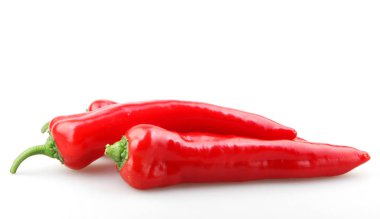 Beyaz Arkaplan Karşısında Kırmızı Biberin Yakın Çekimi