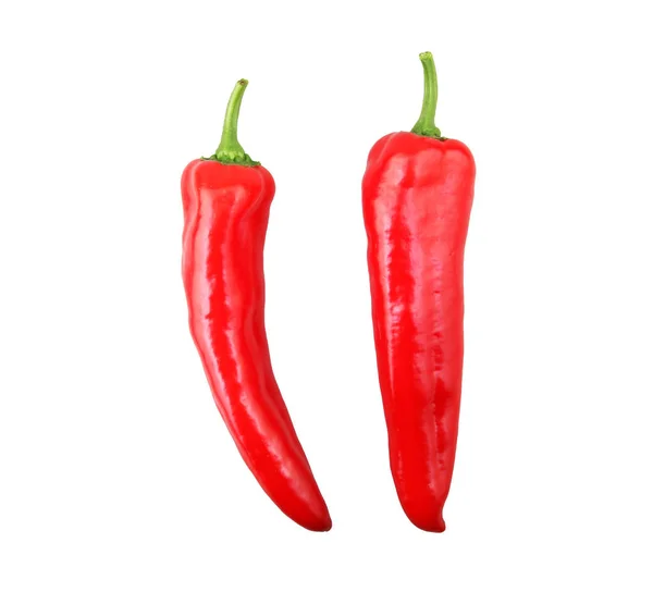 Közelkép Red Chili Pepper Ellen Fehér Háttér — Stock Fotó