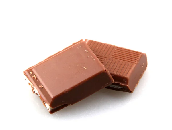 Milchschokolade Isoliert Auf Weißem Hintergrund — Stockfoto