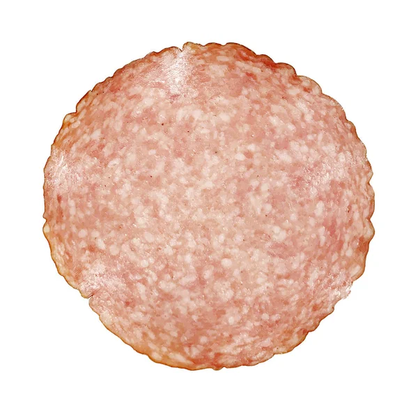 Bild Von Gekochter Geräucherter Salami Isoliert Vor Weißem Hintergrund — Stockfoto