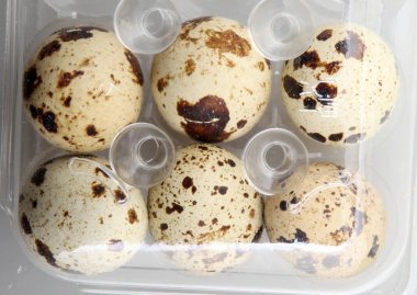 Paketteki Taze Bıldırcın Yumurtalarının Resmi