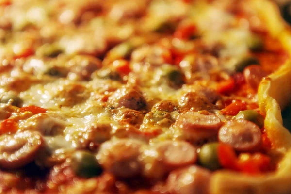 Imagen Pizza Casera Caliente — Foto de Stock