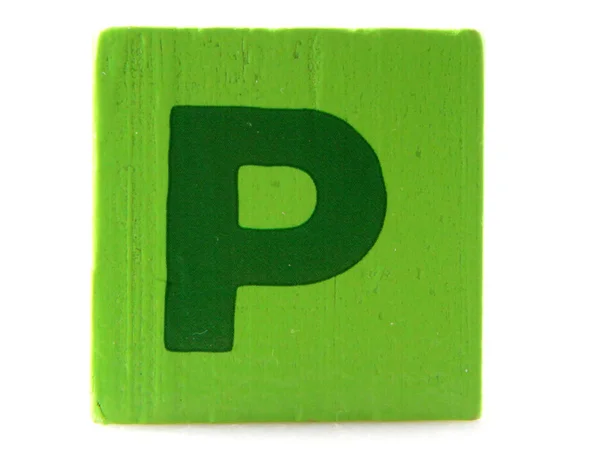 儿童玩具字母表白底木块 — 图库照片