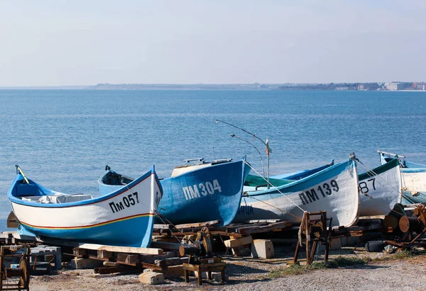 Pomorie Bulgaria Marzo 2020 Barcos Pesca Puerto — Foto de Stock