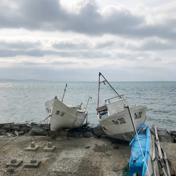 Pomorie Bulgária Março 2020 Barco Pesca Porto — Fotografia de Stock