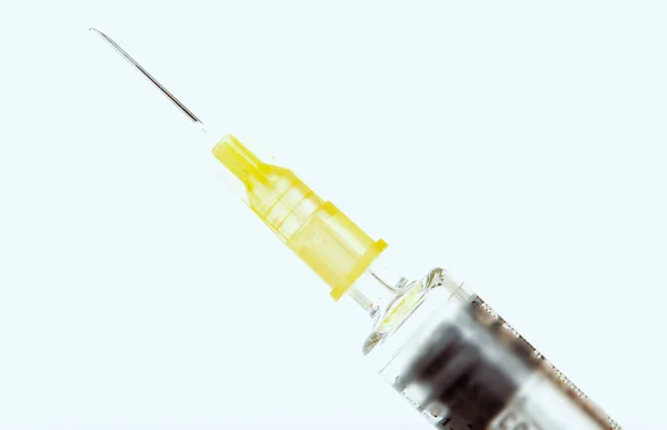 Typical Plastic Medical Syringe Fitted Detachable Stainless Steel Needle — Stock Photo, Image