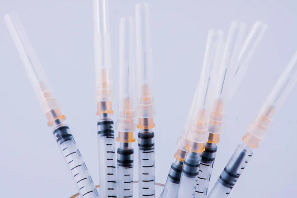 Typical Plastic Medical Syringe Fitted Detachable Stainless Steel Needle — Stock Photo, Image