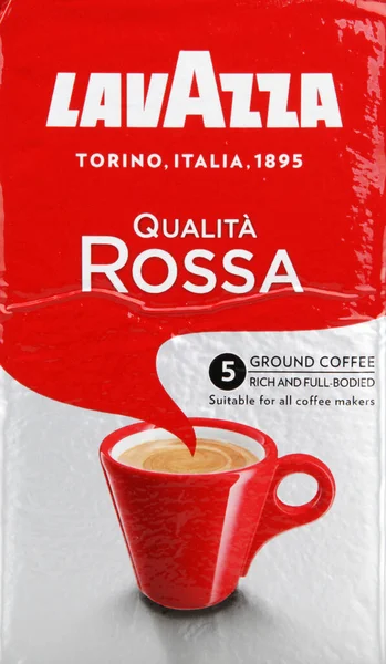 我是Rossa Espresso Lavazza拉瓦齐扎是世界上领先的浓缩咖啡供应商之一 也是世界上最有名的咖啡品牌之一 — 图库照片