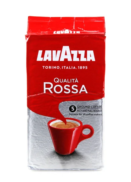 有资格的Rossa Espresso Lavazza在白人背景下被隔离 拉瓦齐扎是世界上领先的浓缩咖啡供应商之一 也是世界上最有名的咖啡品牌之一 — 图库照片