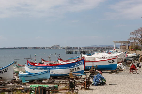 Pomorie Bulgaria April 2020 Fishing Boats Harbor — Stock Photo, Image
