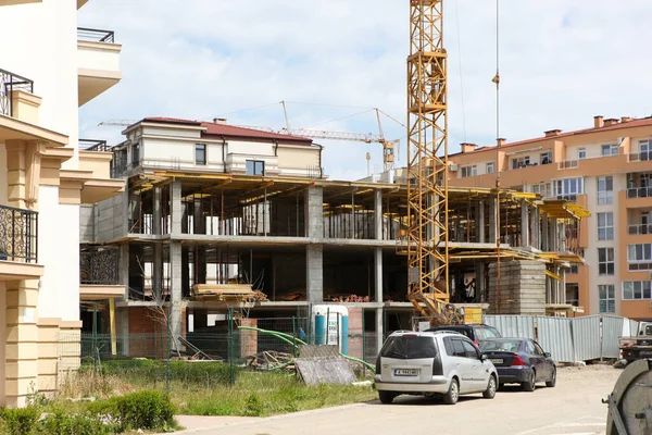 Pomorie Bulgaria April 2020 Newly Built Building Residential Complex New — Stock Photo, Image