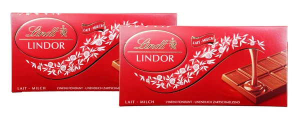 Lindt Lindor Milk Chocolate Isolated White Background Chocoladefabriken Lindt Sprngli — Stock Photo, Image