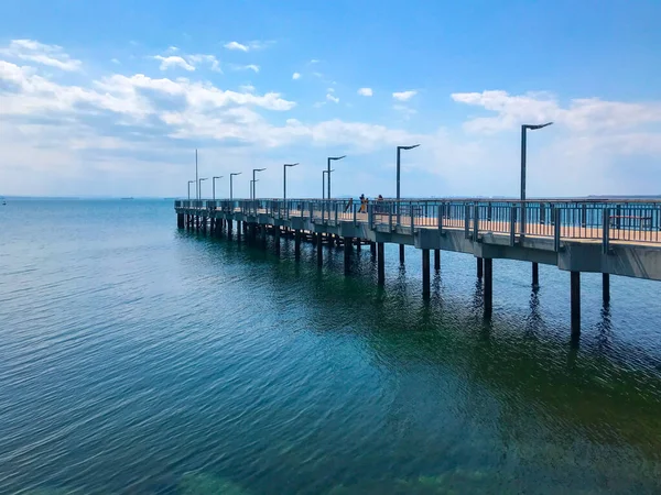 Die Brücke Zentralen Teil Der Stadt Pomorie Bulgarien — Stockfoto