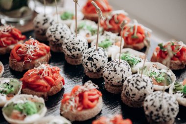 Lezzetli bruschetta aperatif seti