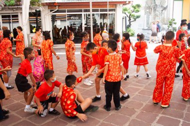 Bangkok, Thailand, January 23, 2020. Wat Pho Buddist temple complex, preparation to celebration Chinese New Year 2020