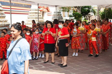 Bangkok, Thailand, January 23, 2020. Wat Pho Buddist temple complex, preparation to celebration Chinese New Year 2020
