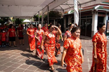 Bangkok, Thailand, January 23, 2020. Wat Pho Buddist temple complex, preparation to celebration Chinese New Year 2020