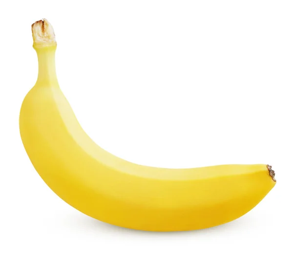 Single yellow banana isolated on white — Stock Photo, Image