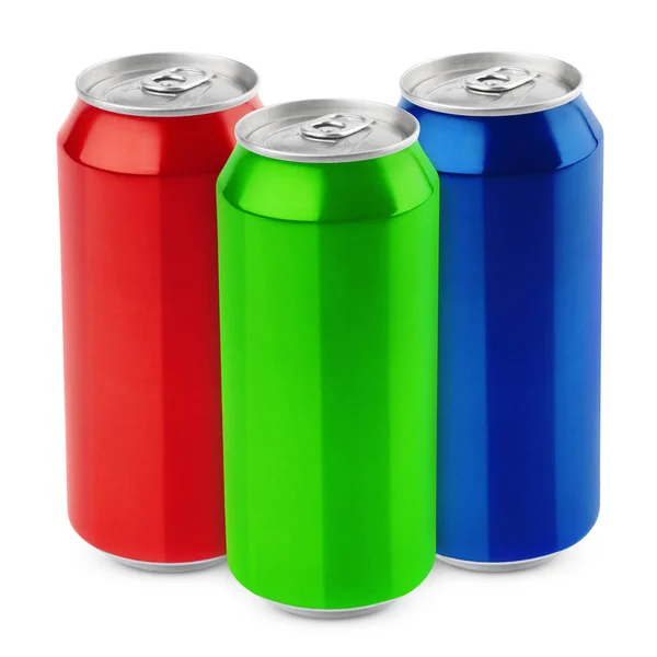 Group of aluminum beer cans — Stock Photo, Image