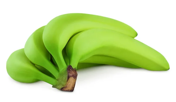 Зеленые бананы изолируют на белом — стоковое фото