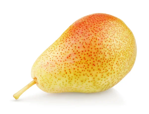 Olgun Kırmızı Sarı armut meyve beyaz — Stok fotoğraf