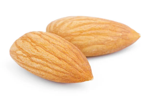 Almond nuts on white — Stock Photo, Image