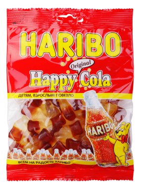 Beyaz izole Haribo mutlu Cola şeker