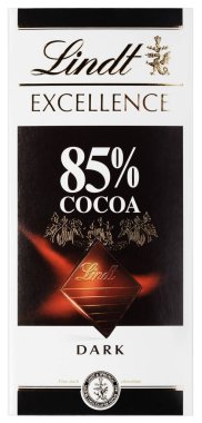Top Lindt mükemmellik % 85 kakao görünümünü üzerinde beyaz izole İsviçre koyu çikolata