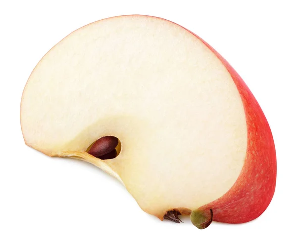 Rebanada de fruta de manzana roja aislada en blanco — Foto de Stock