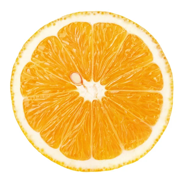 Fetta di agrumi arancioni isolata su bianco — Foto Stock