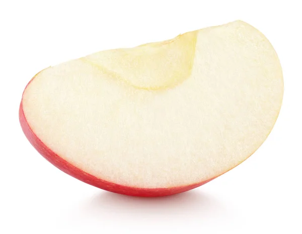 Scheibe rote Apfelfrucht ohne Kerne auf weißem — Stockfoto