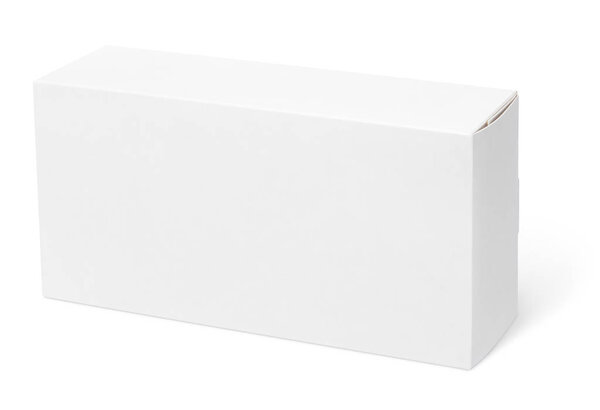 Blank white cardboard box