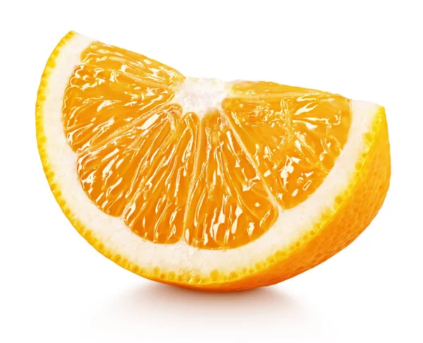 楔形的孤立的白色衬底上的橙色柑橘类水果 — 图库照片