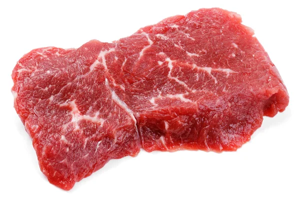 Fresh raw beef steak isolated on white — Stock Photo, Image