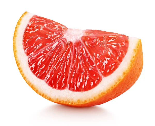 Wedge of pink grapefruit citrus fruit isolated on white — Stock Photo, Image