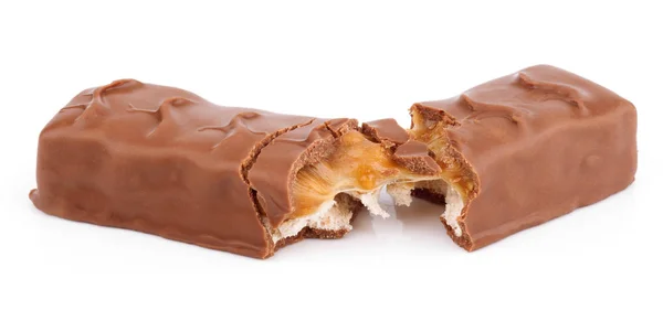 Čokoládová tyčinka izolovaná na bílém — Stock fotografie