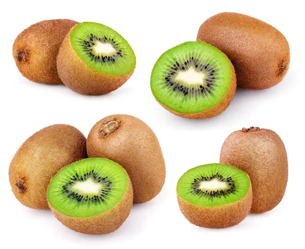 Set of ripe kiwi fruits isolated on white — Stock Photo, Image