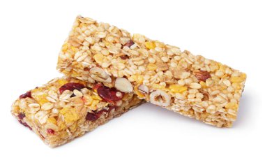 beyaz izole granola çubuk (müsli veya tahıl)