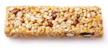 beyaz izole granola çubuk (müsli veya tahıl)