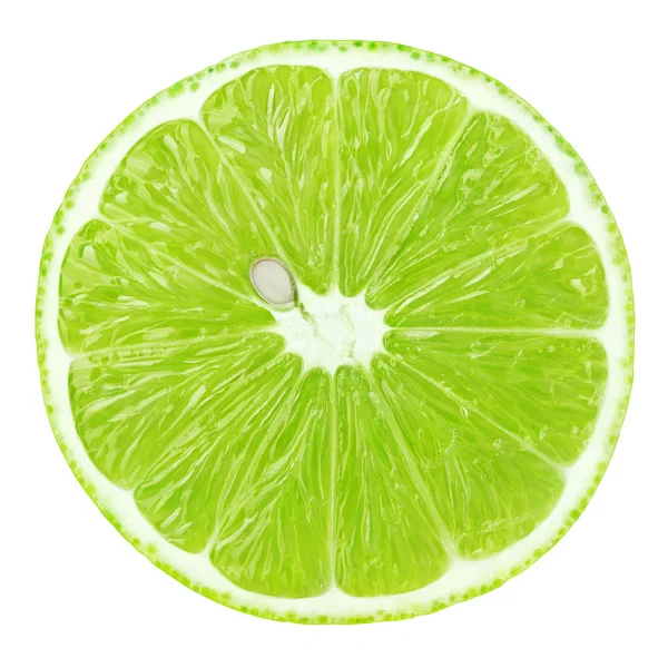 Skiva lime citrusfrukter isolerad på vit — Stockfoto