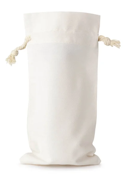 Tela de algodón pequeño bolso aislado en blanco — Foto de Stock